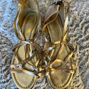 Boden | Metallic Gold Gladiator Sandals | Size 38 (8 US)
